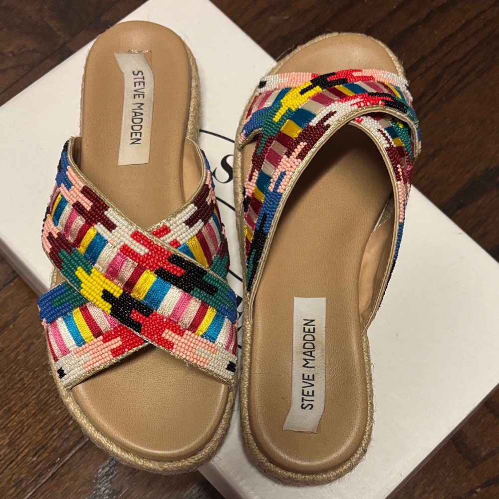 Steve Madden Multicolor Beaded Sandals